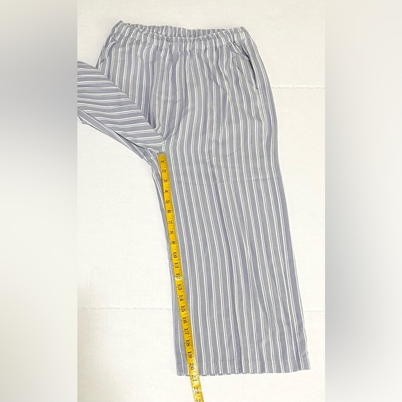 American Eagle Womens S Blue Gray/White Stripe Pants Classic Preppy Boho-chic - Picture 7 of 11
